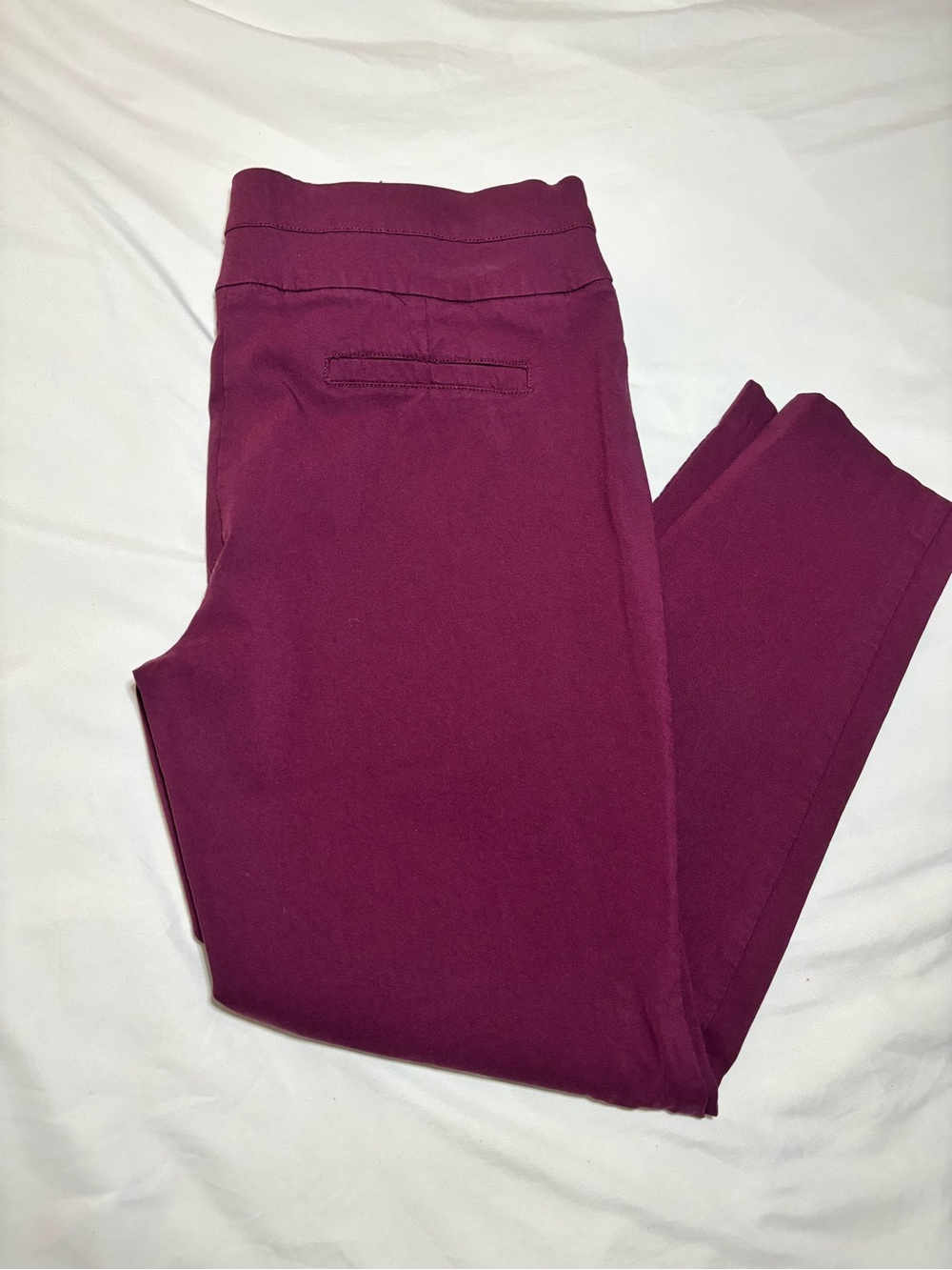 Candie's Burgundy Ponte Ankle Leggings with Zip Accents